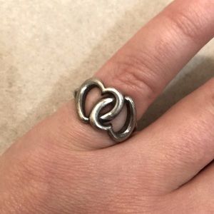 James Avery Hearts Linked Silver Ring